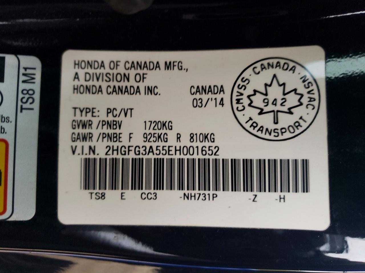 2014 HONDA CIVIC LX photo 40