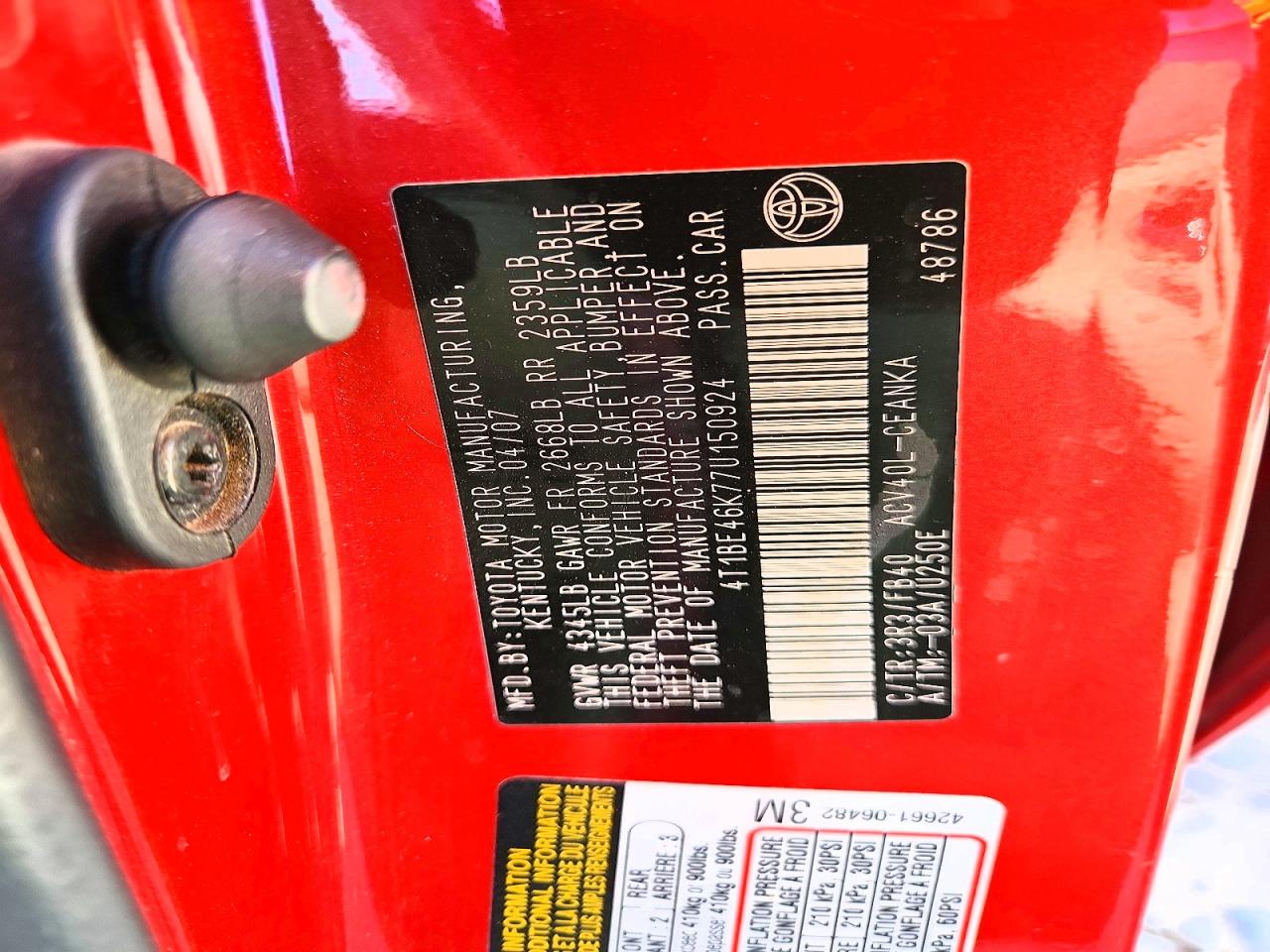 2007 TOYOTA CAMRY LE photo 23