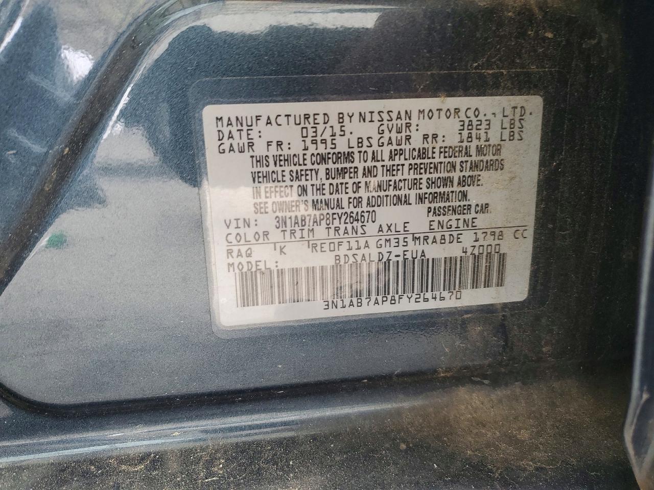 2015 NISSAN SENTRA SV photo 23