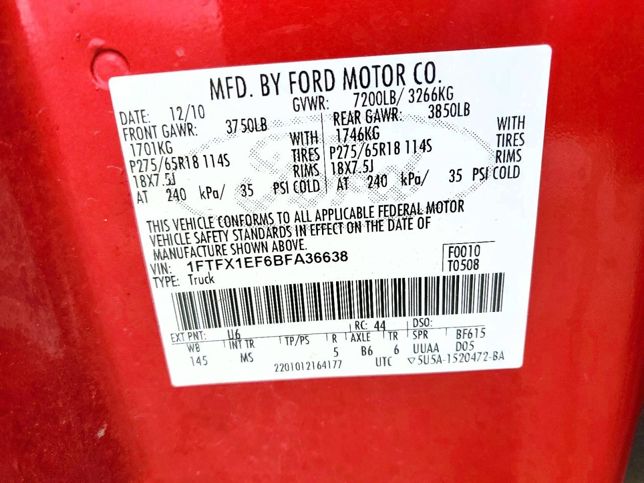 2011 FORD F150 SUPER CAB photo 12