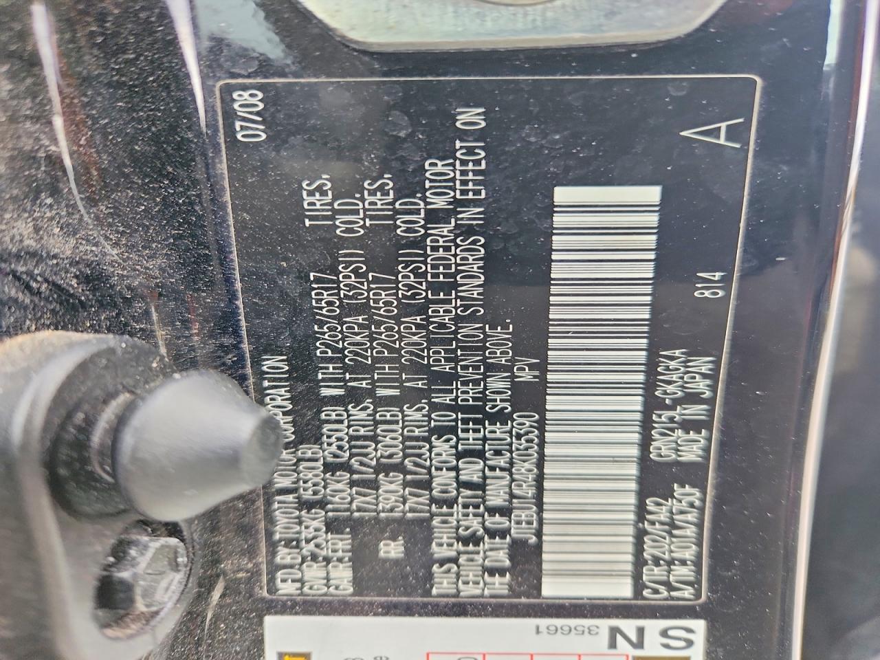2008 TOYOTA 4RUNNER SR5 photo 37
