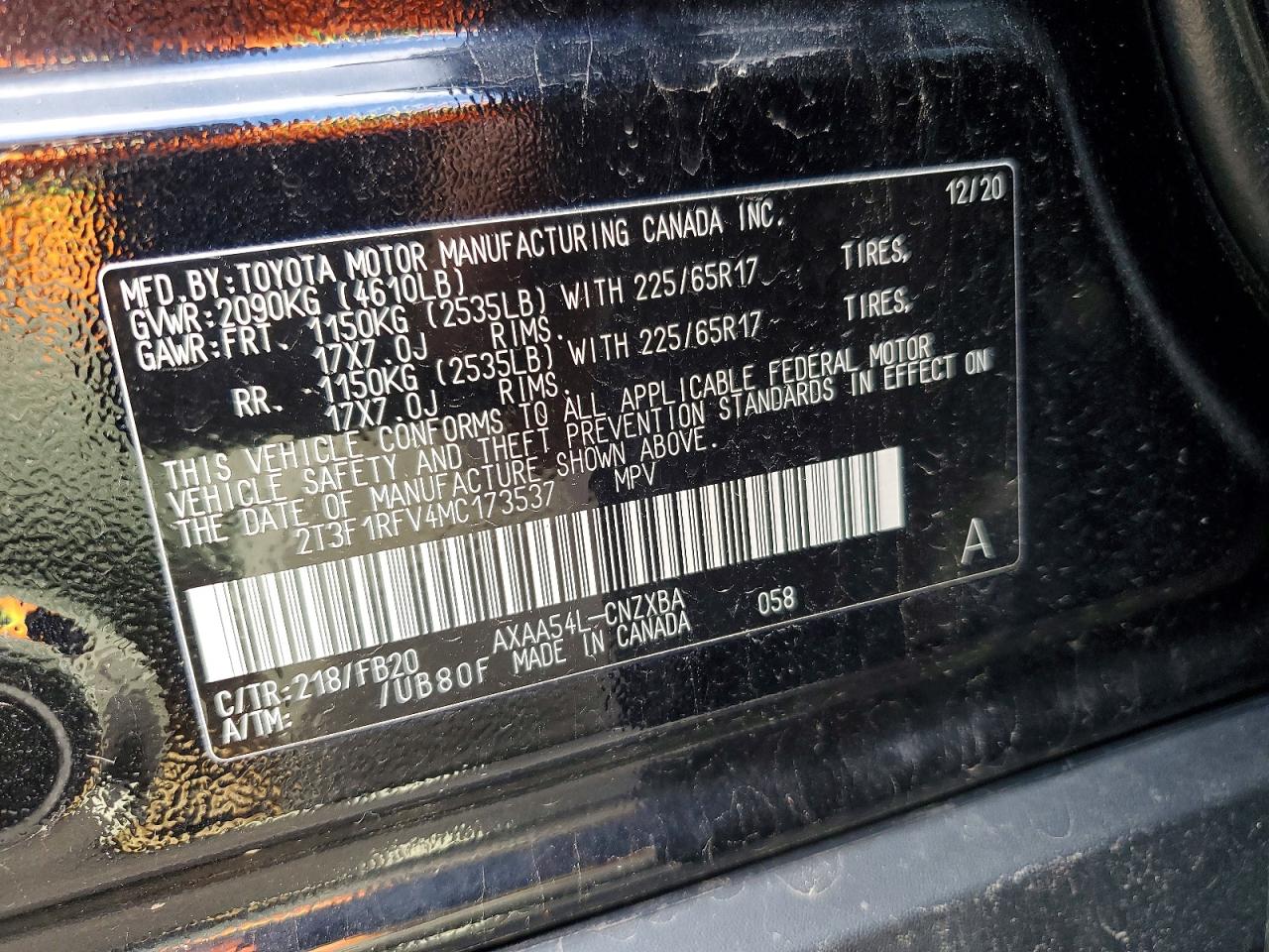 2021 TOYOTA RAV4 LE photo 13