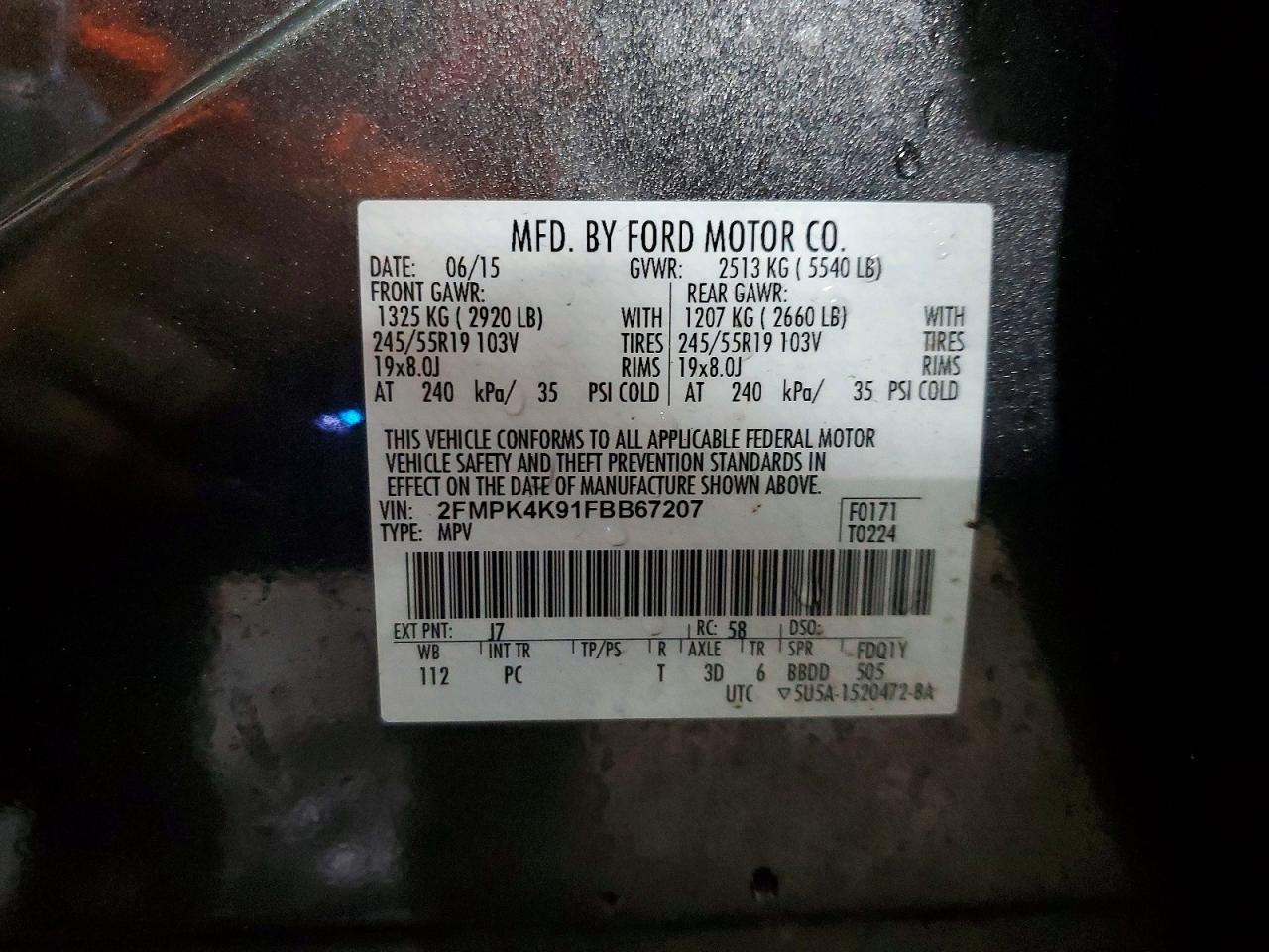2015 FORD EDGE TITANIUM photo 13