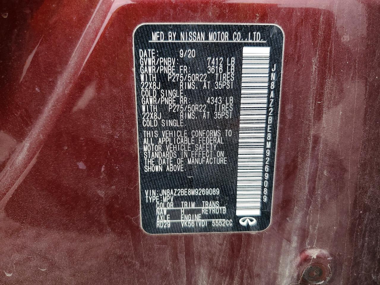 2021 INFINITI QX80 SENSORY photo 14