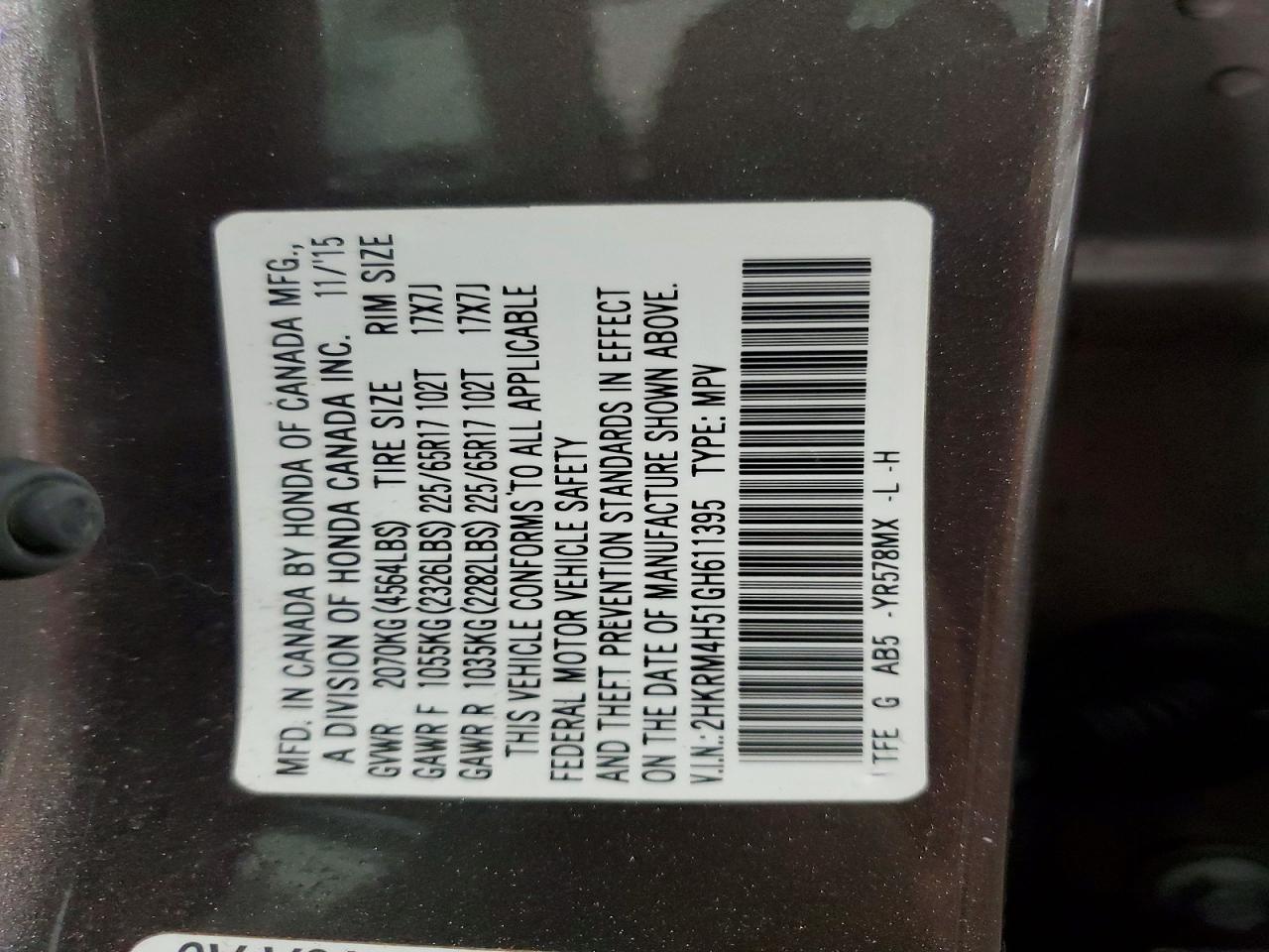 2016 HONDA CR-V EX photo 34