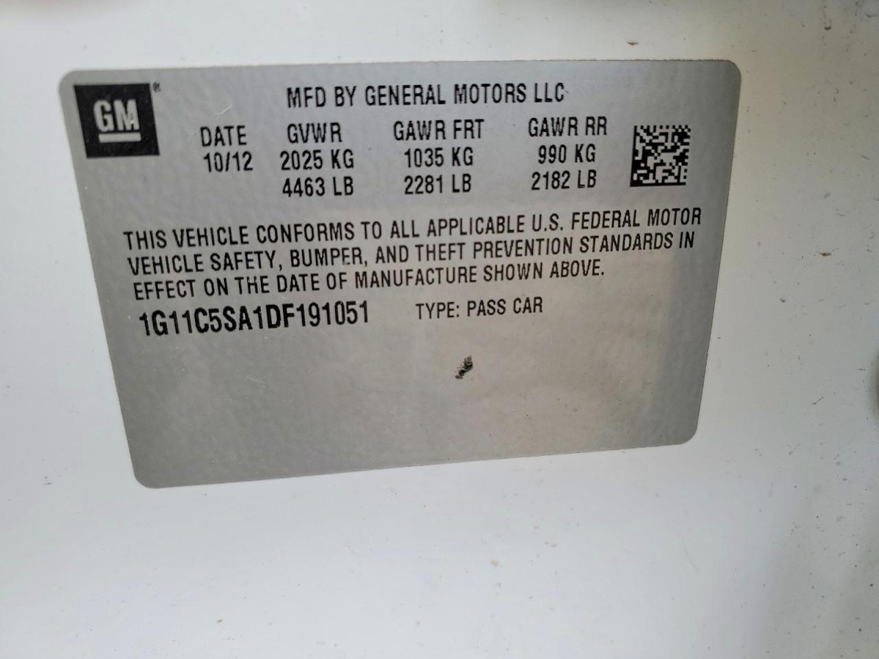 2013 CHEVROLET MALIBU 1LT photo 12