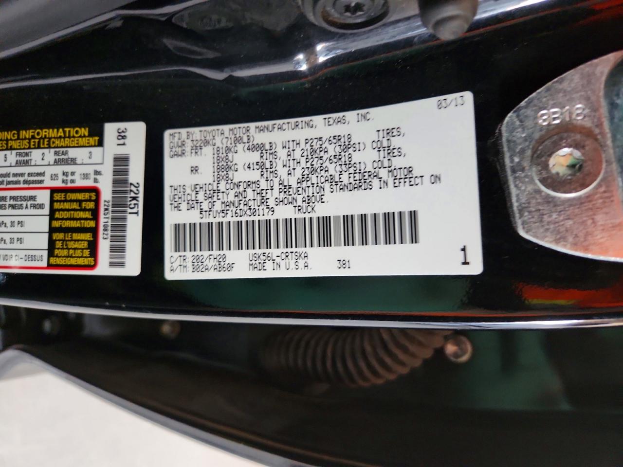 2013 TOYOTA TUNDRA GRADE photo 23