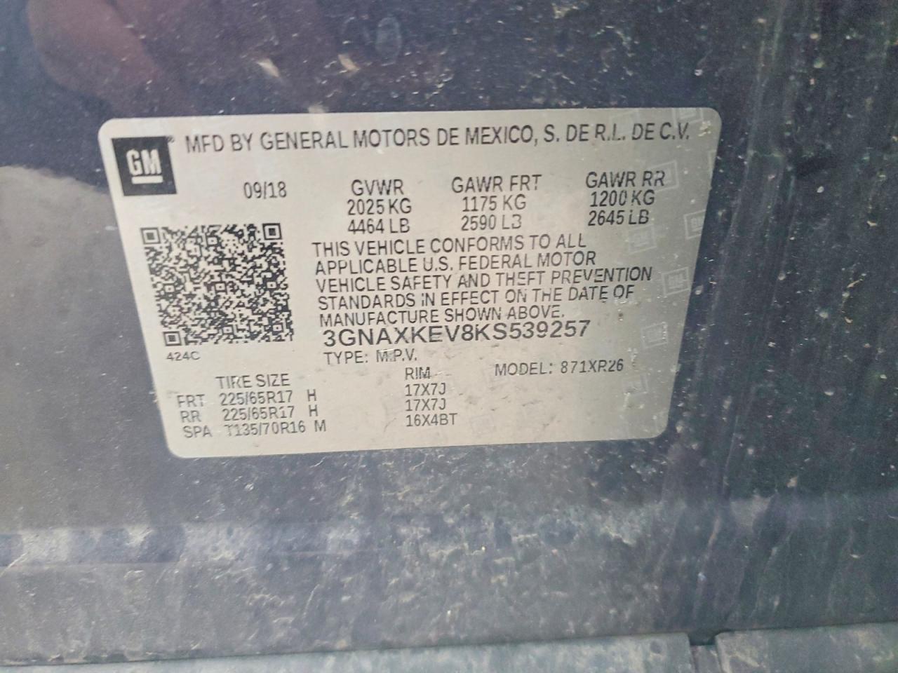 2019 CHEVROLET EQUINOX LT photo 25