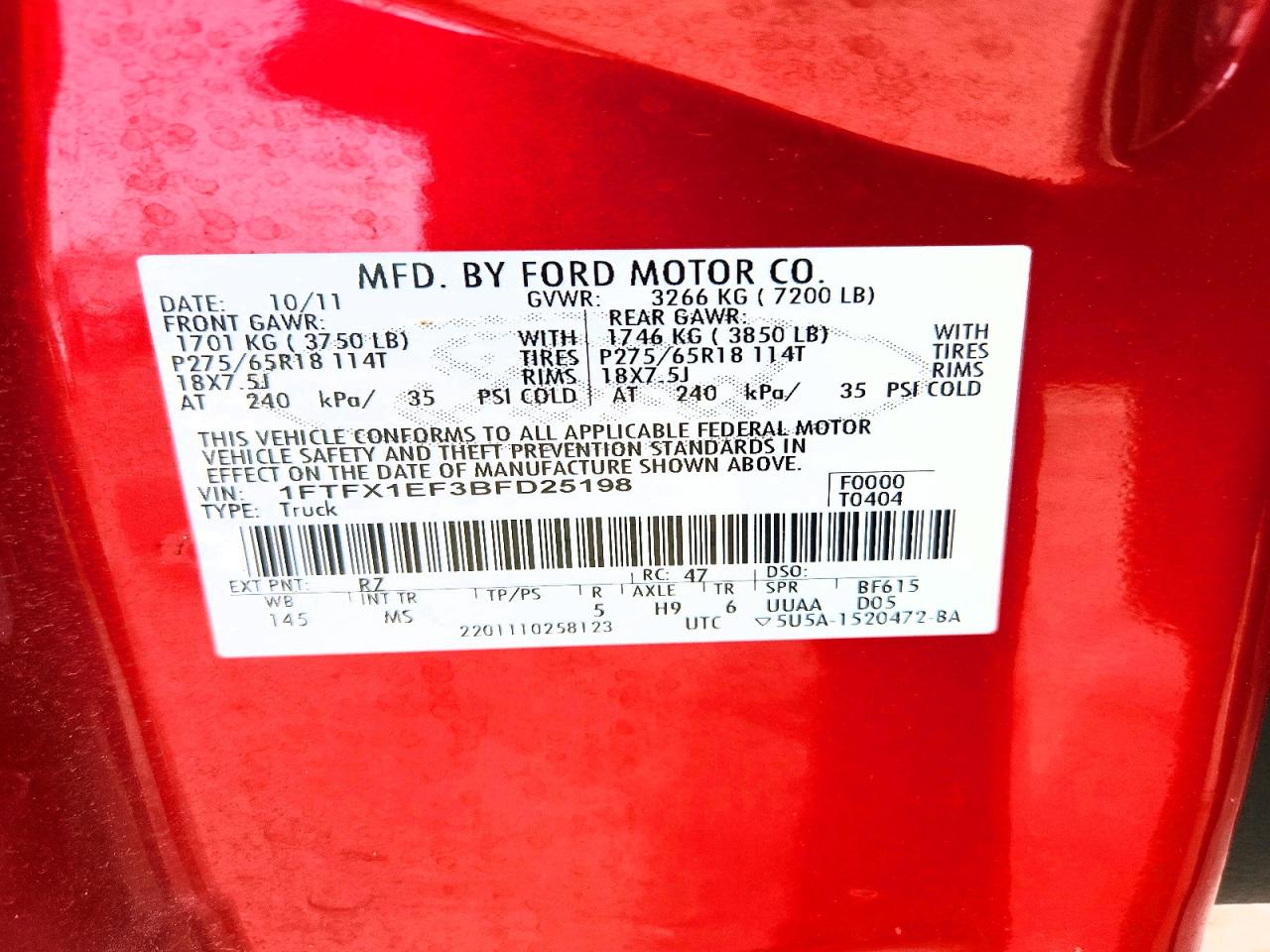 2011 FORD F150 SUPER CAB photo 12
