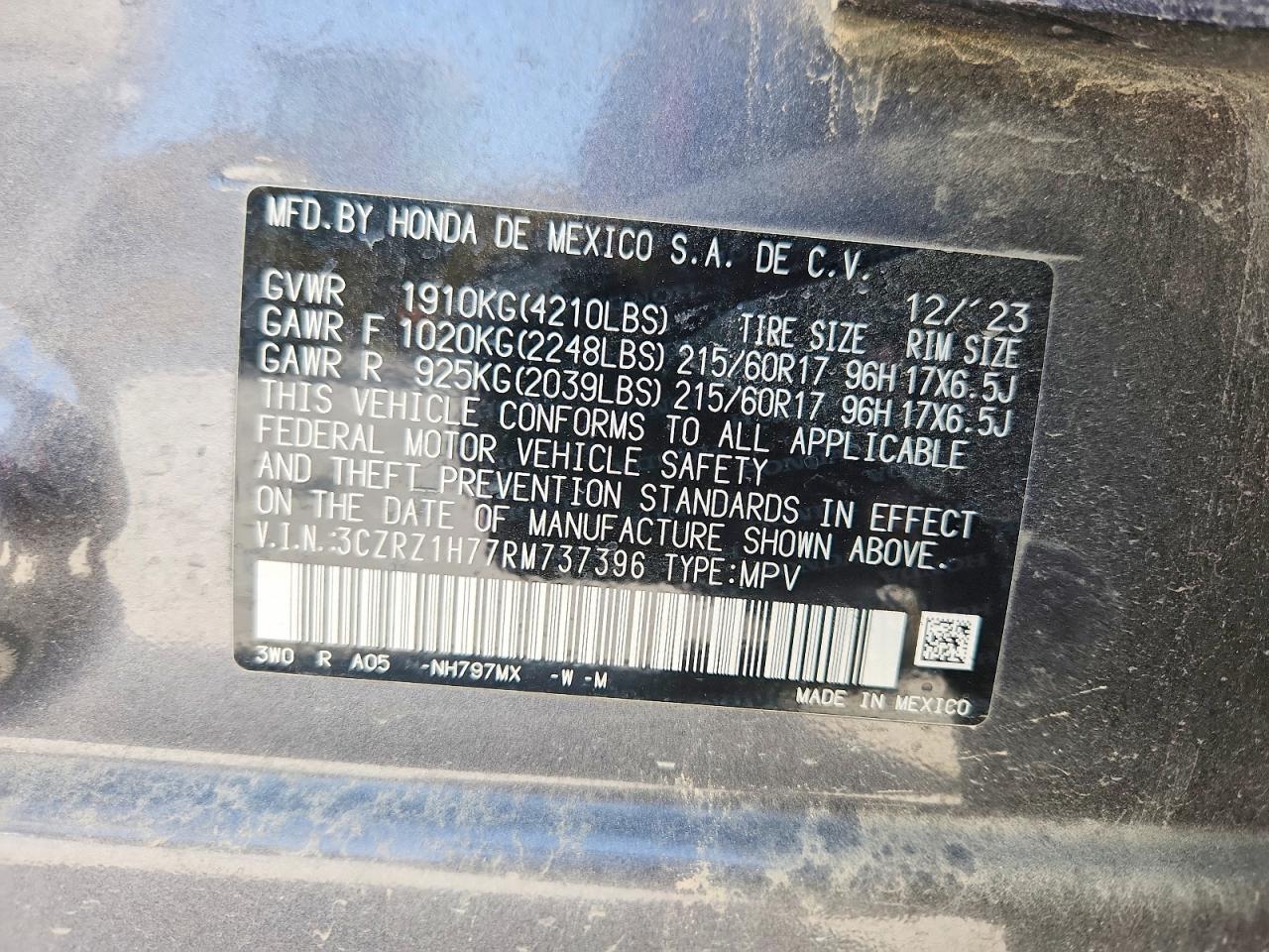 2024 HONDA HR-V EXL photo 13