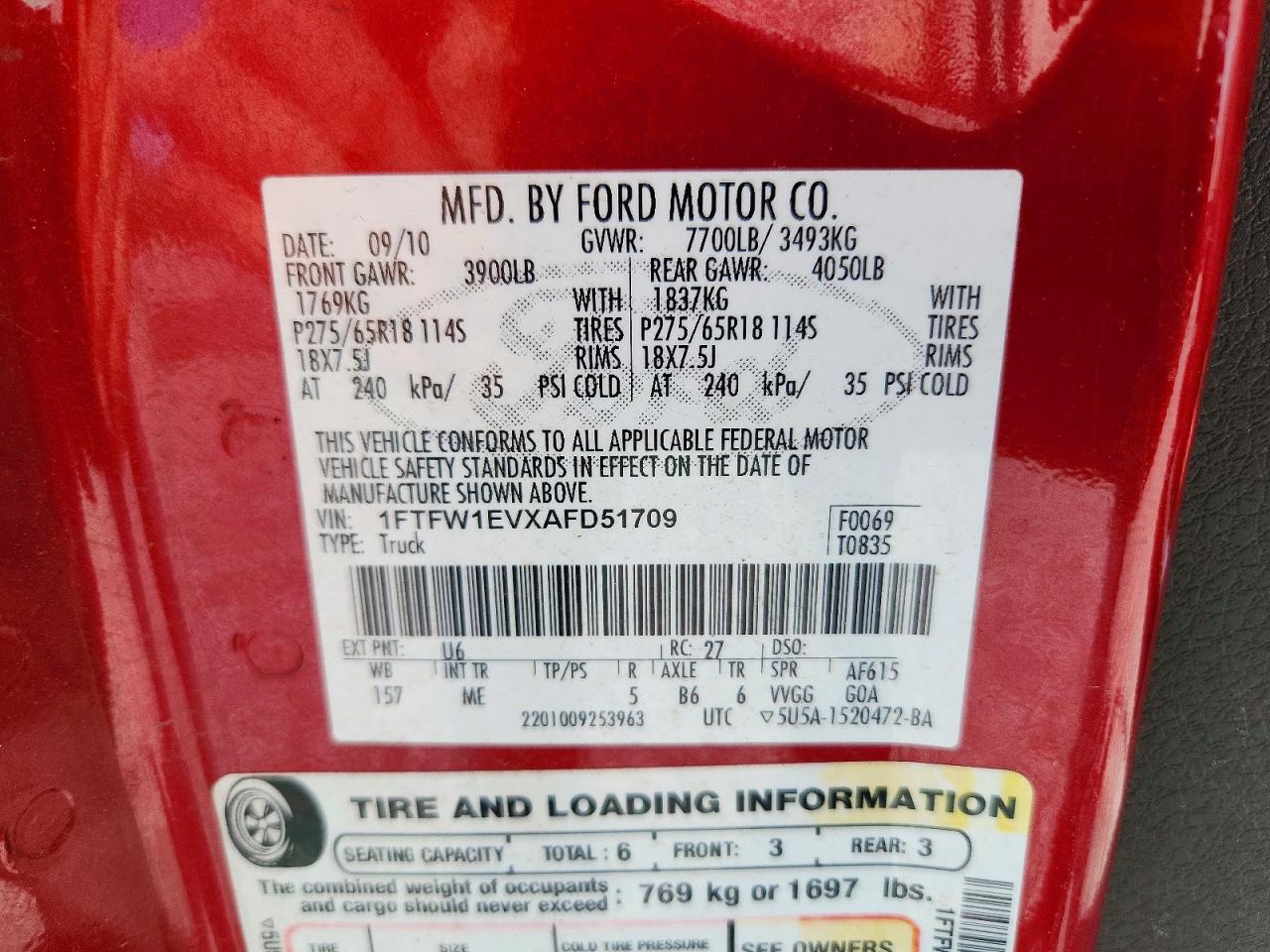 2010 FORD F150 SUPERCREW photo 23