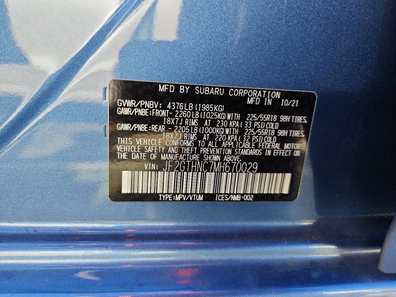 2021 SUBARU CROSSTREK LIMITED photo 27