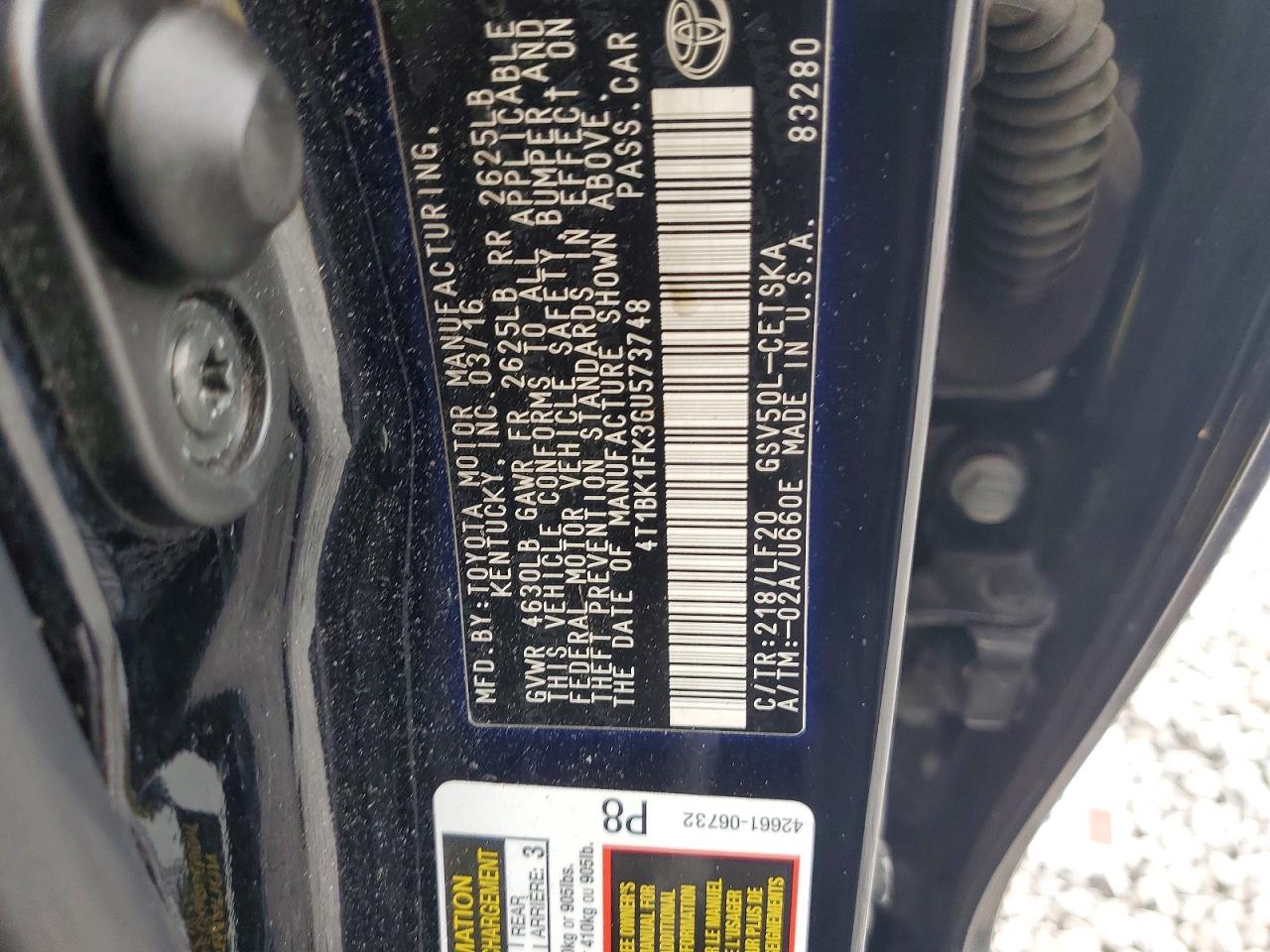 2016 TOYOTA CAMRY XSE V6 photo 13