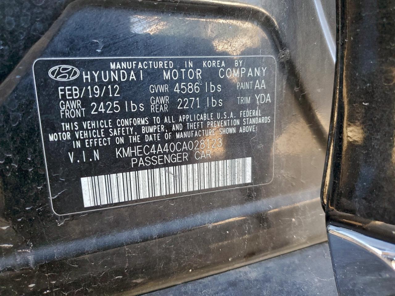 2012 HYUNDAI SONATA HYBRID photo 37