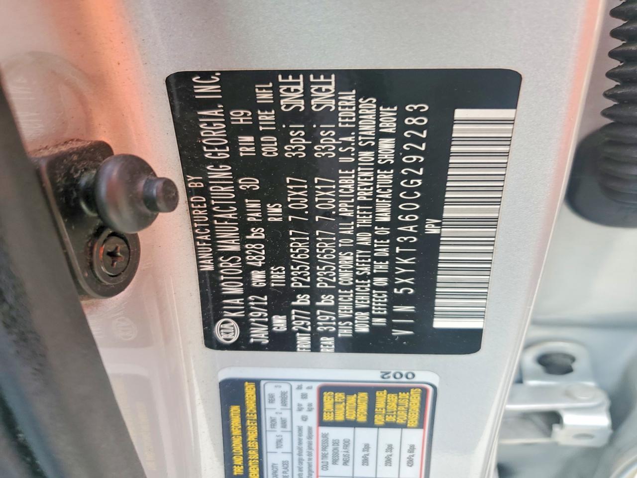 2012 KIA SORENTO LX photo 25