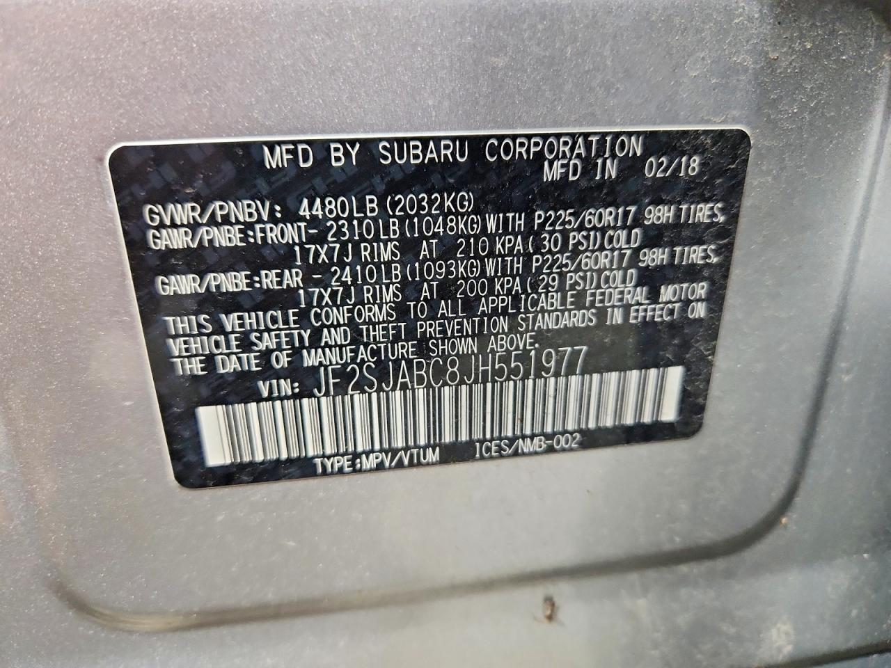 2018 SUBARU FORESTER 2.5I photo 13