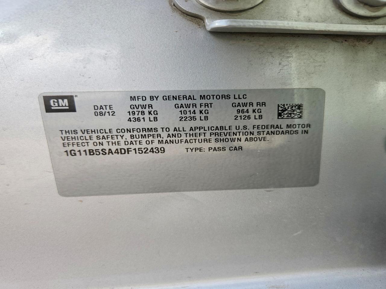 2013 CHEVROLET MALIBU LS photo 34