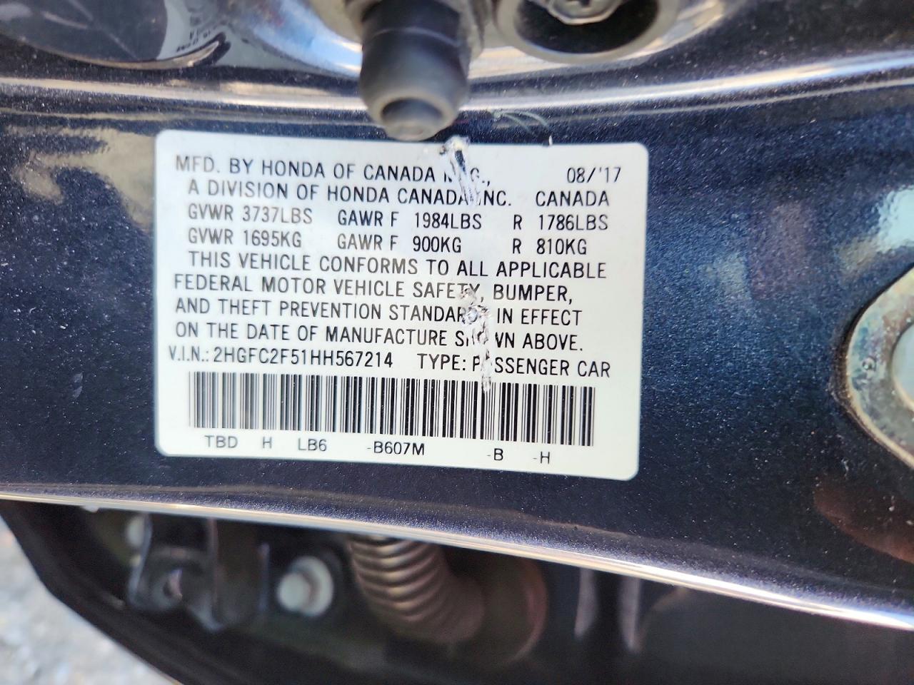2017 HONDA CIVIC LX photo 34