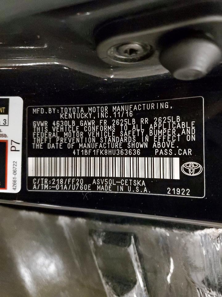 2017 TOYOTA CAMRY SE photo 34