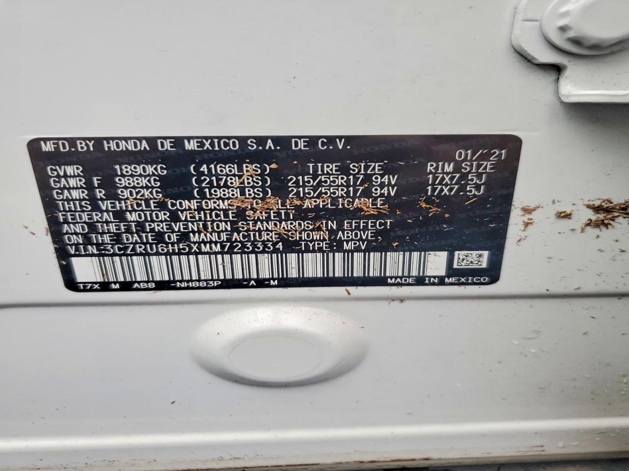 2021 HONDA HR-V EX photo 13