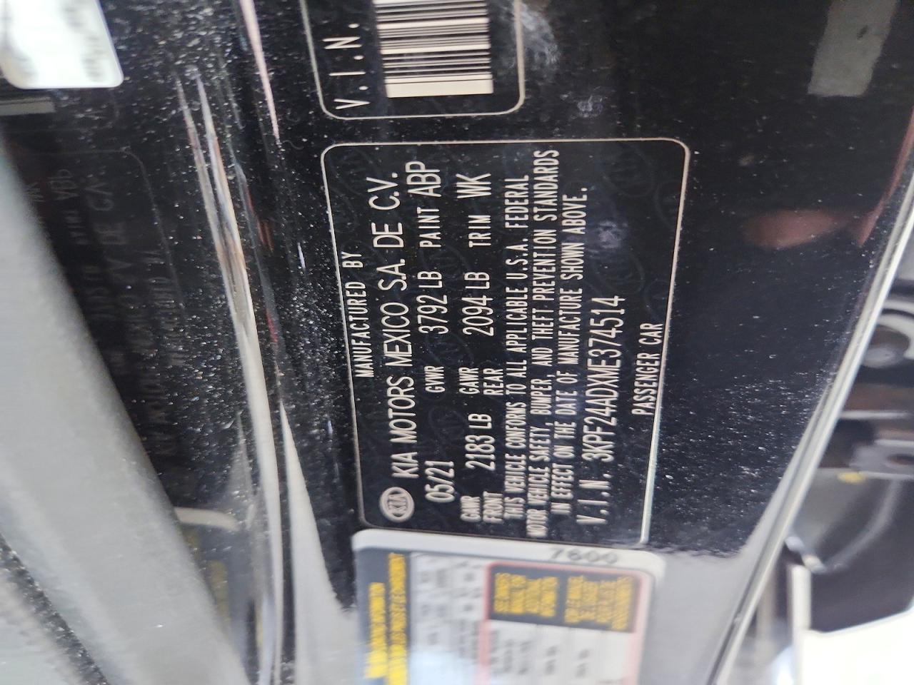 2021 KIA FORTE FE photo 25