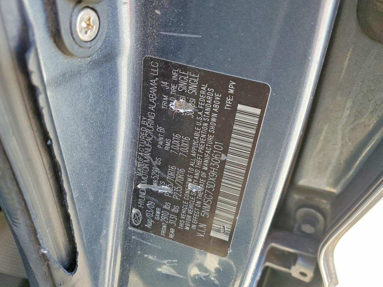 2009 HYUNDAI SANTA FE GLS photo 25