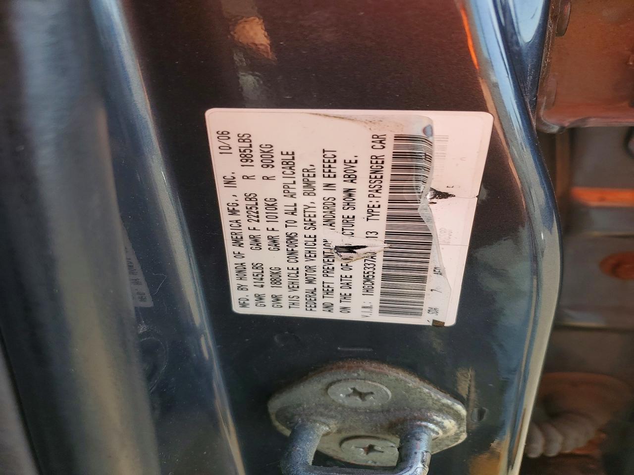 2007 HONDA ACCORD SE photo 12