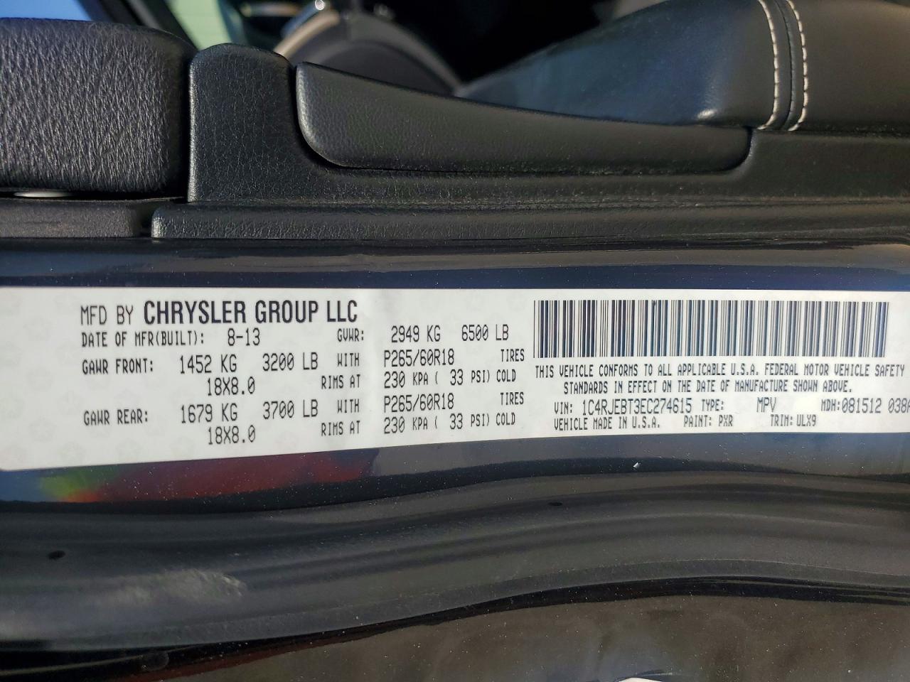 2014 JEEP GRAND CHEROKEE LIMITED photo 13
