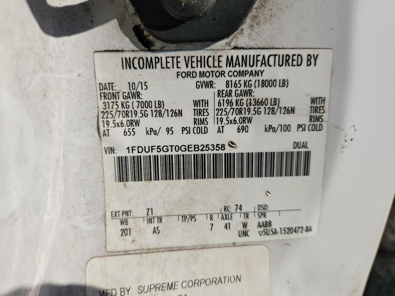 2016 FORD F550 SUPER DUTY REFRIGERATED BOX TRUCK photo 13