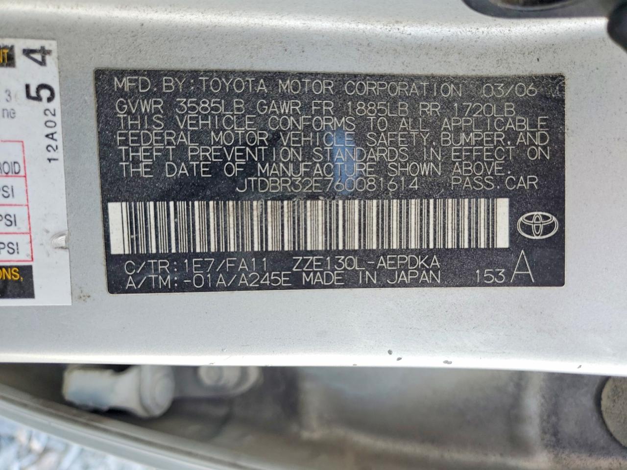 2006 TOYOTA COROLLA CE photo 37
