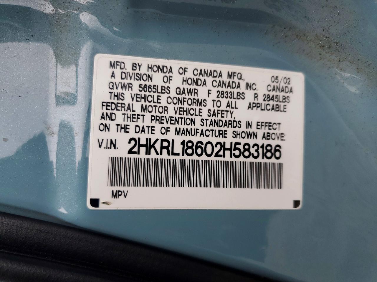 2002 HONDA ODYSSEY EX photo 25