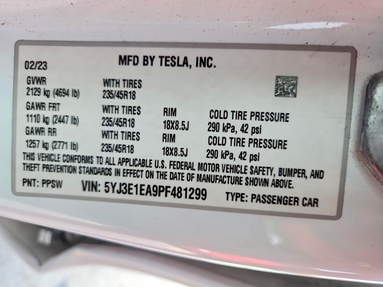 2023 TESLA MODEL 3 photo 12