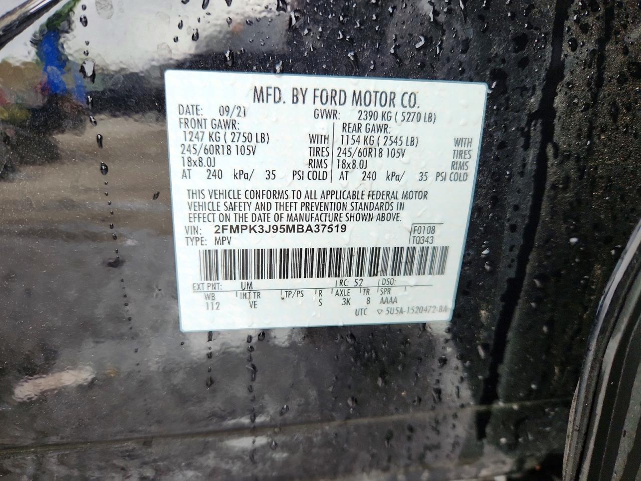 2021 FORD EDGE SEL photo 37