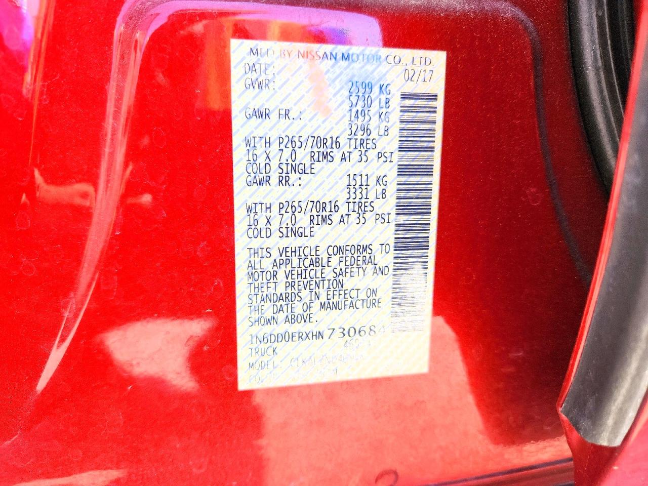 2017 NISSAN FRONTIER SV photo 23