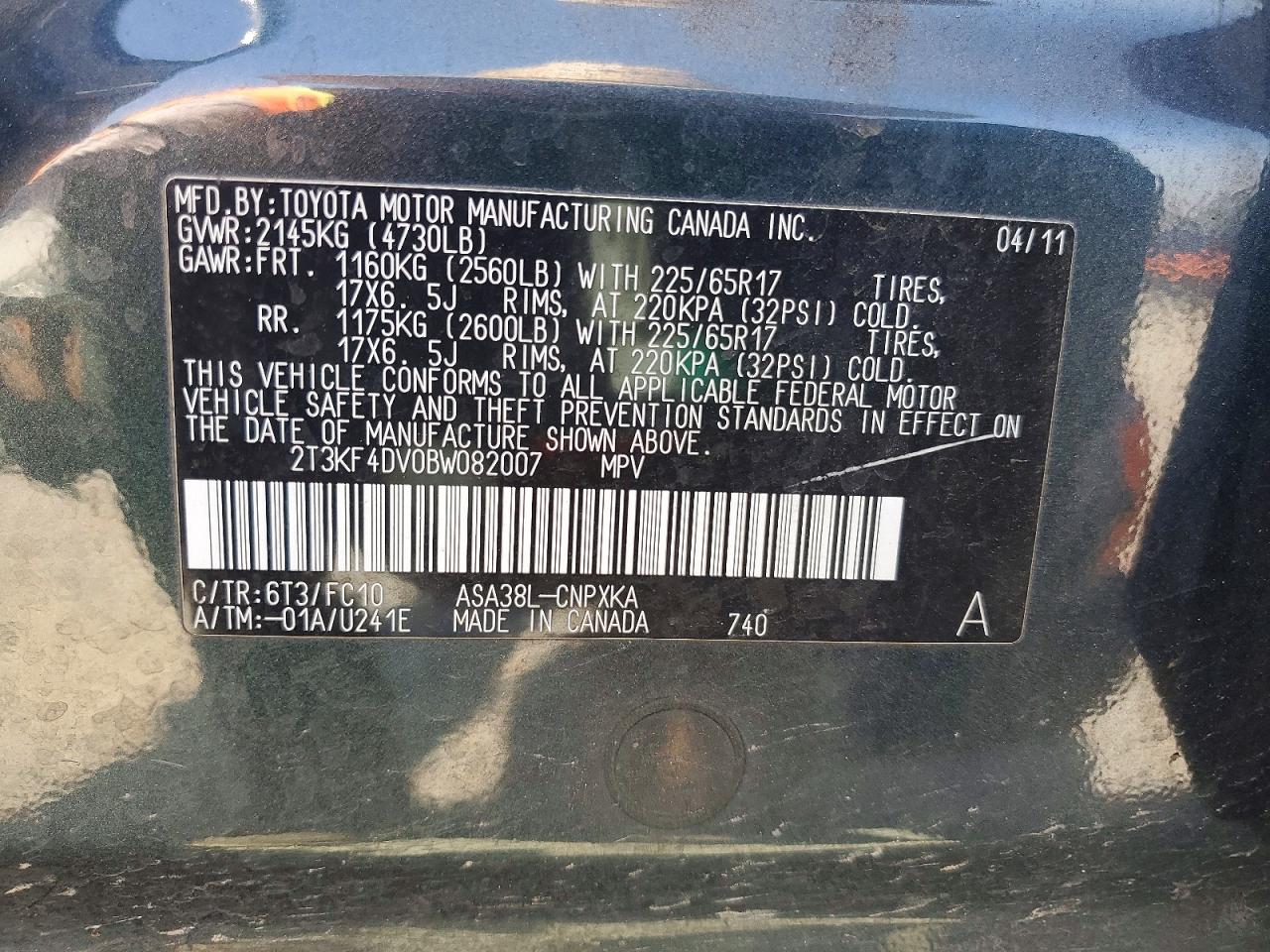 2011 TOYOTA RAV4 BASE photo 13
