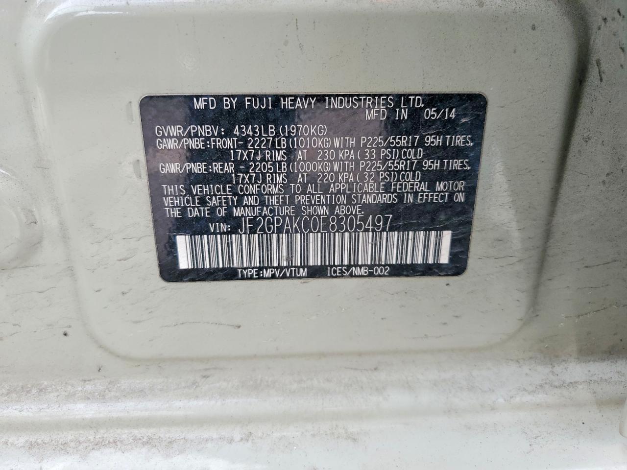2014 SUBARU XV CROSSTREK 2.0 LIMITED photo 12