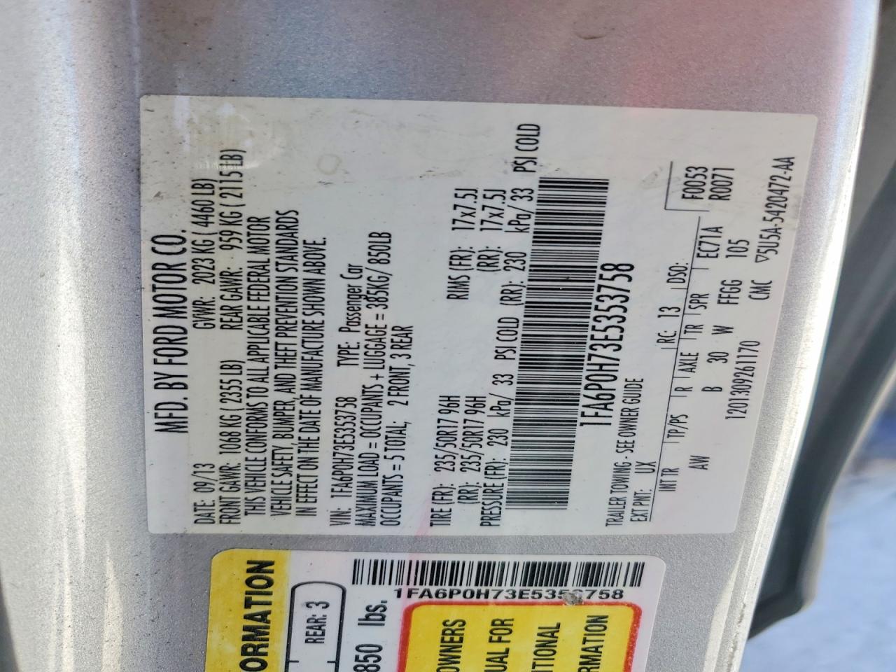 2014 FORD FUSION SE photo 12