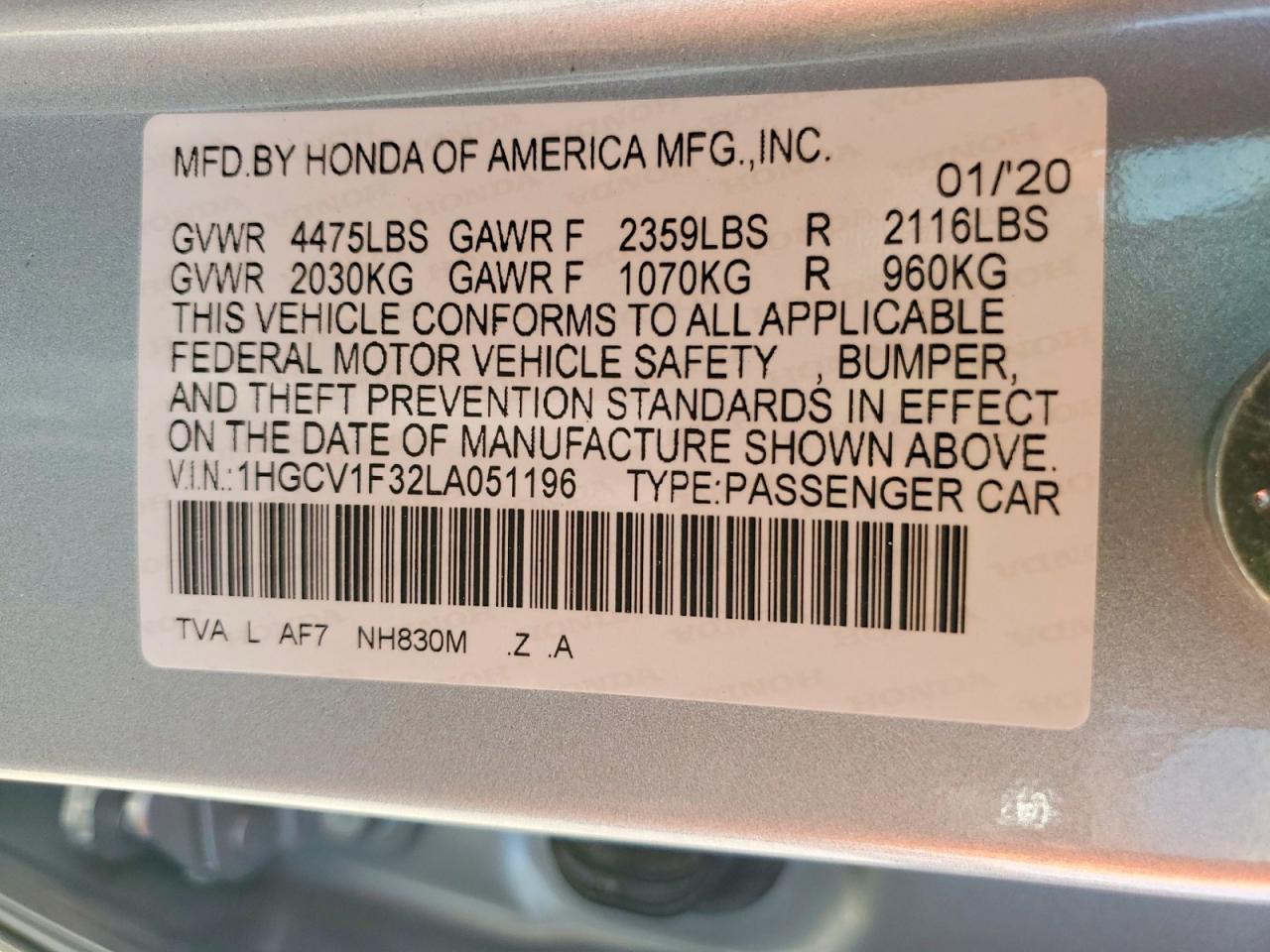 2020 HONDA ACCORD SPORT photo 25
