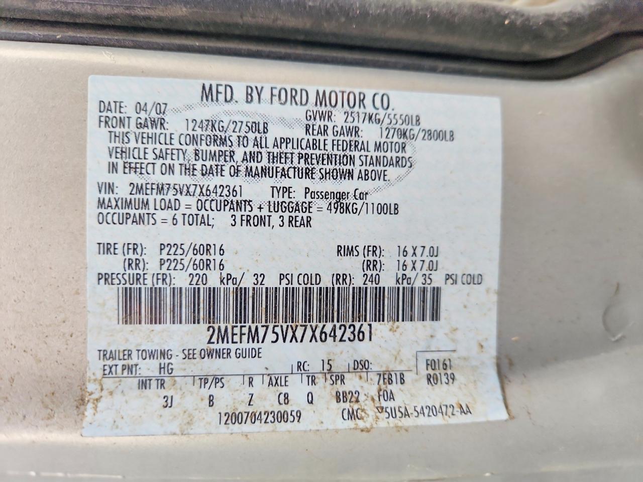 2007 MERCURY GRAND MARQUIS LS photo 25