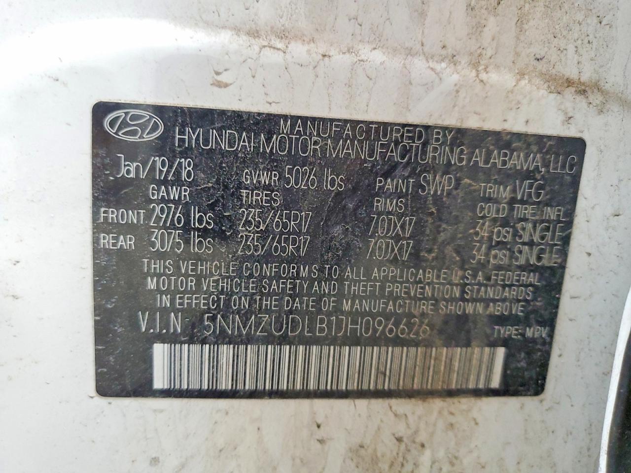 2018 HYUNDAI SANTA FE SPORT 2.4L photo 13
