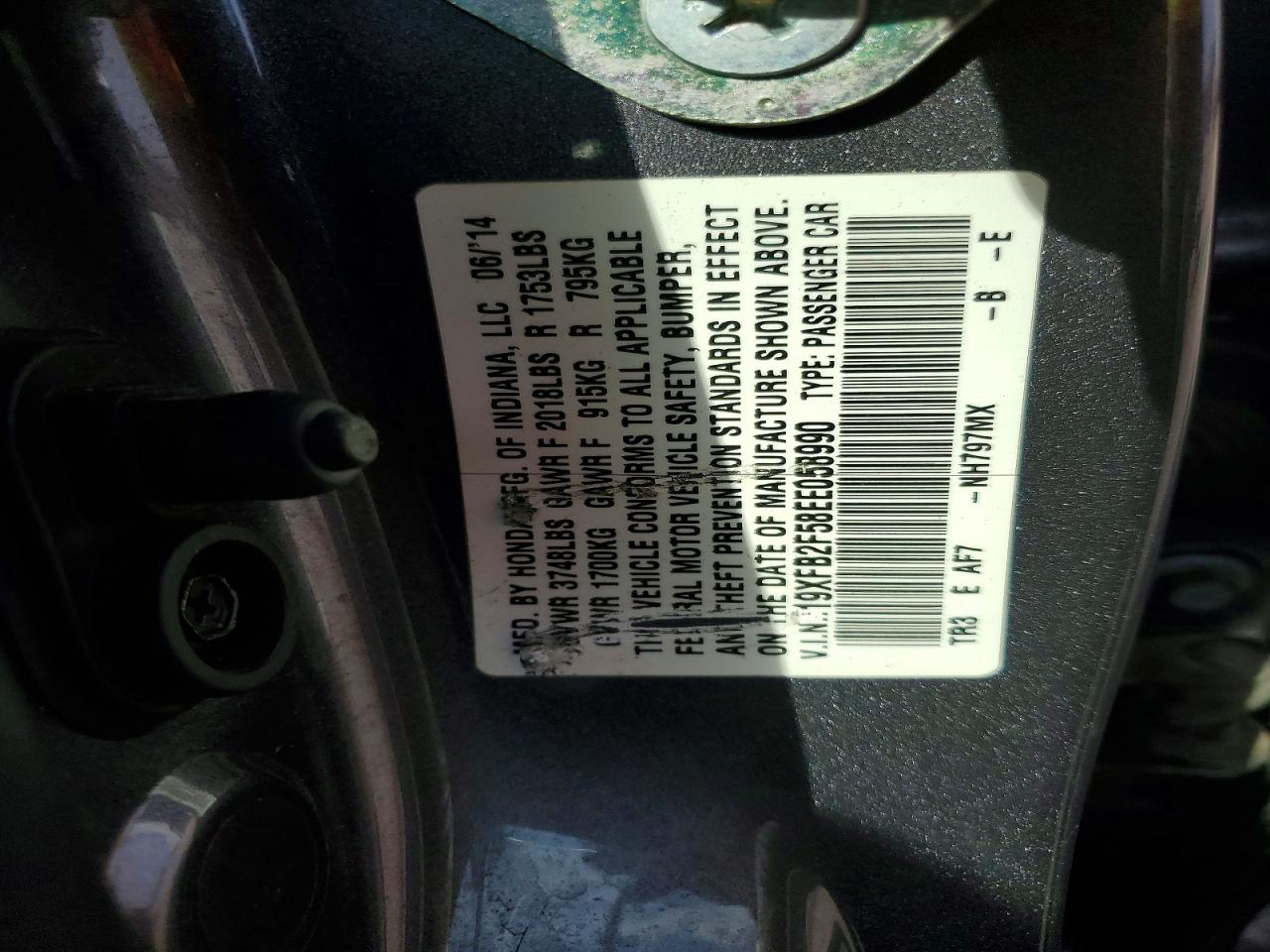 2014 HONDA CIVIC LX photo 25