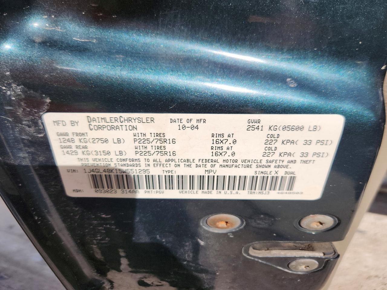 2005 JEEP LIBERTY SPORT photo 25