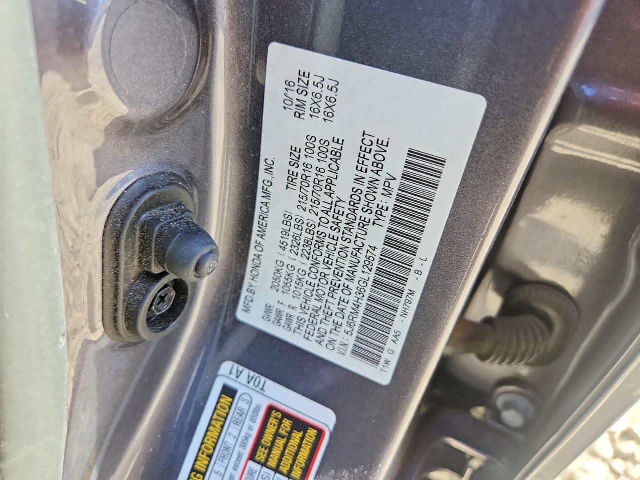 2016 HONDA CR-V LX photo 37