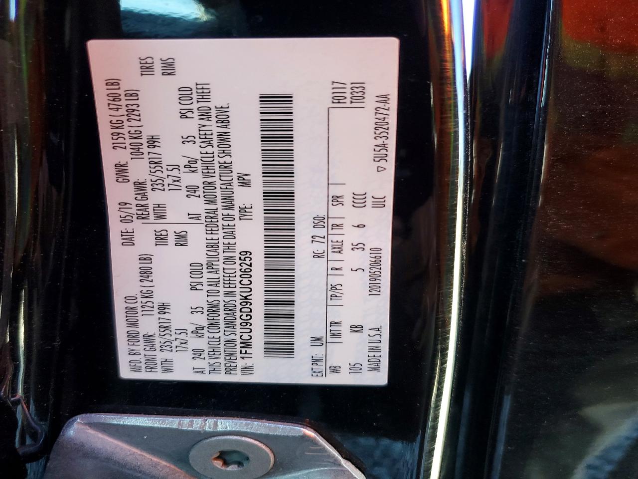 2019 FORD ESCAPE SE photo 13