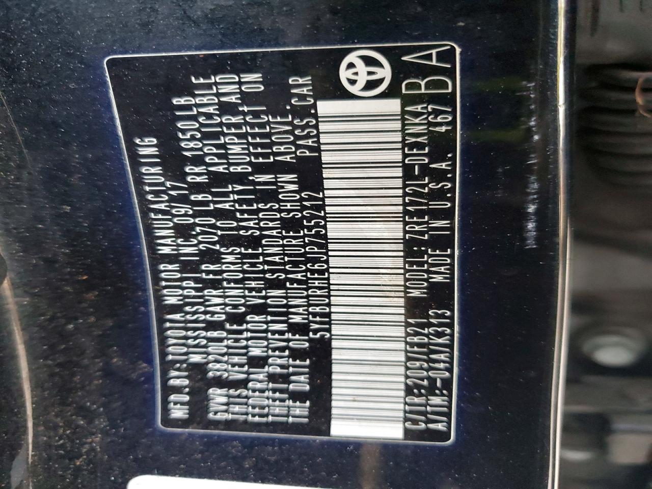 2018 TOYOTA COROLLA LE photo 13
