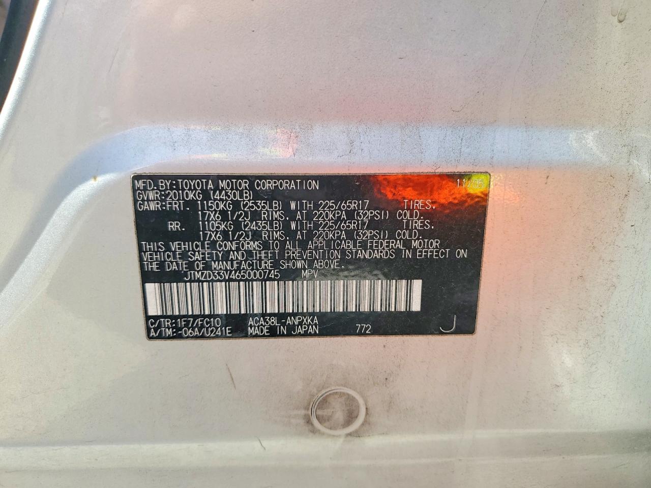 2006 TOYOTA RAV4 BASE photo 12