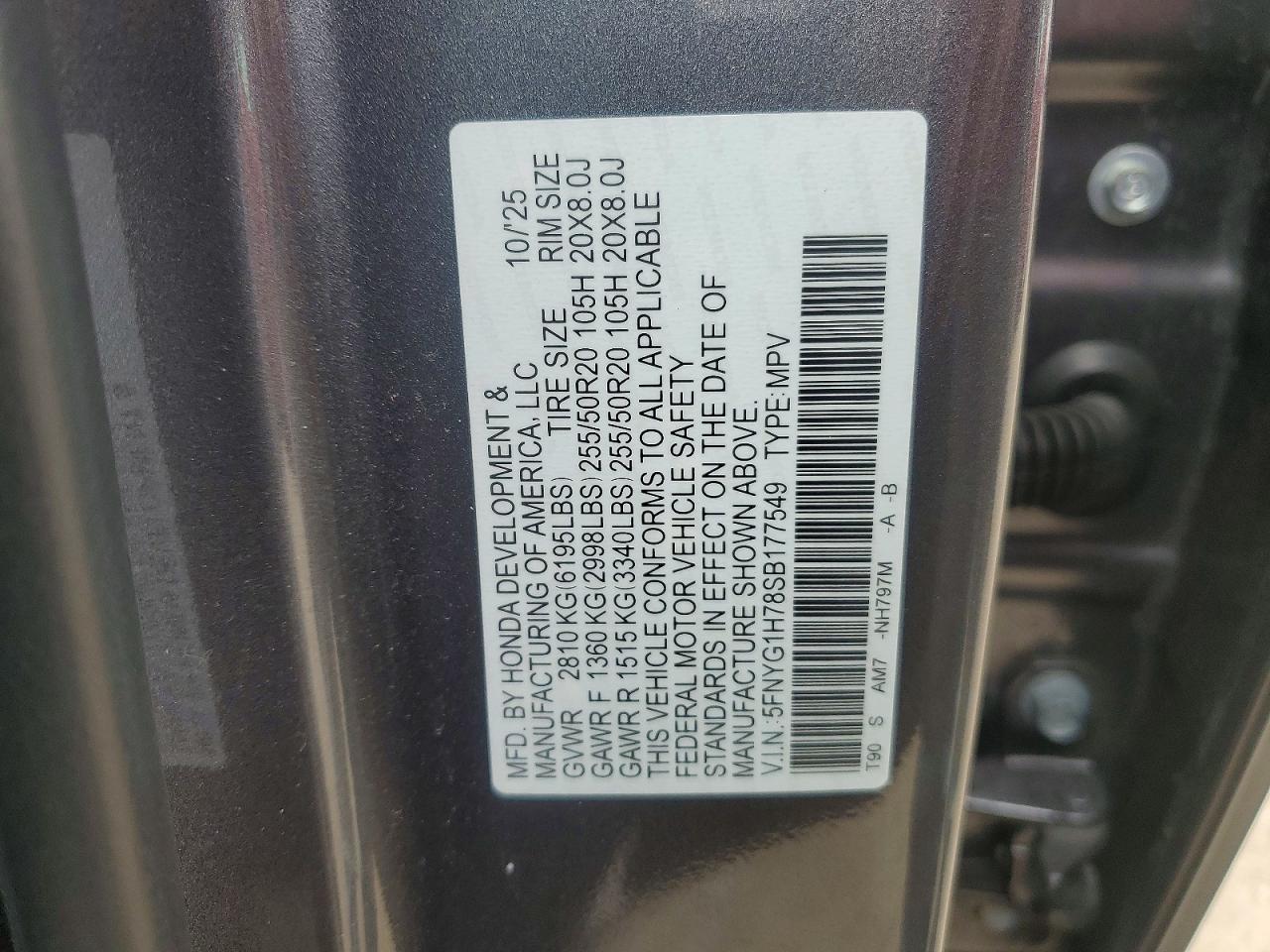 2025 HONDA PILOT TOURING photo 12