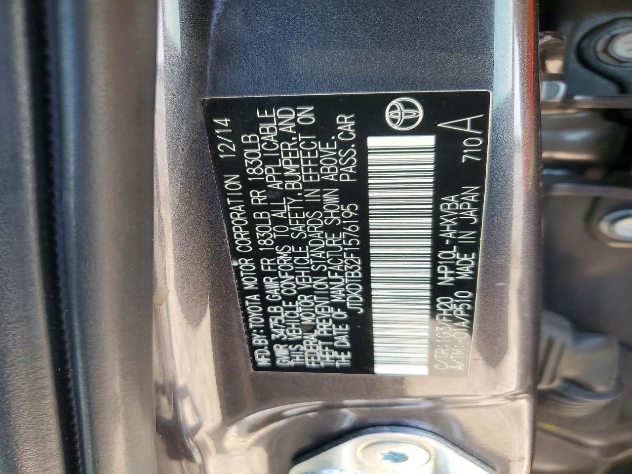 2015 TOYOTA PRIUS C ONE photo 12