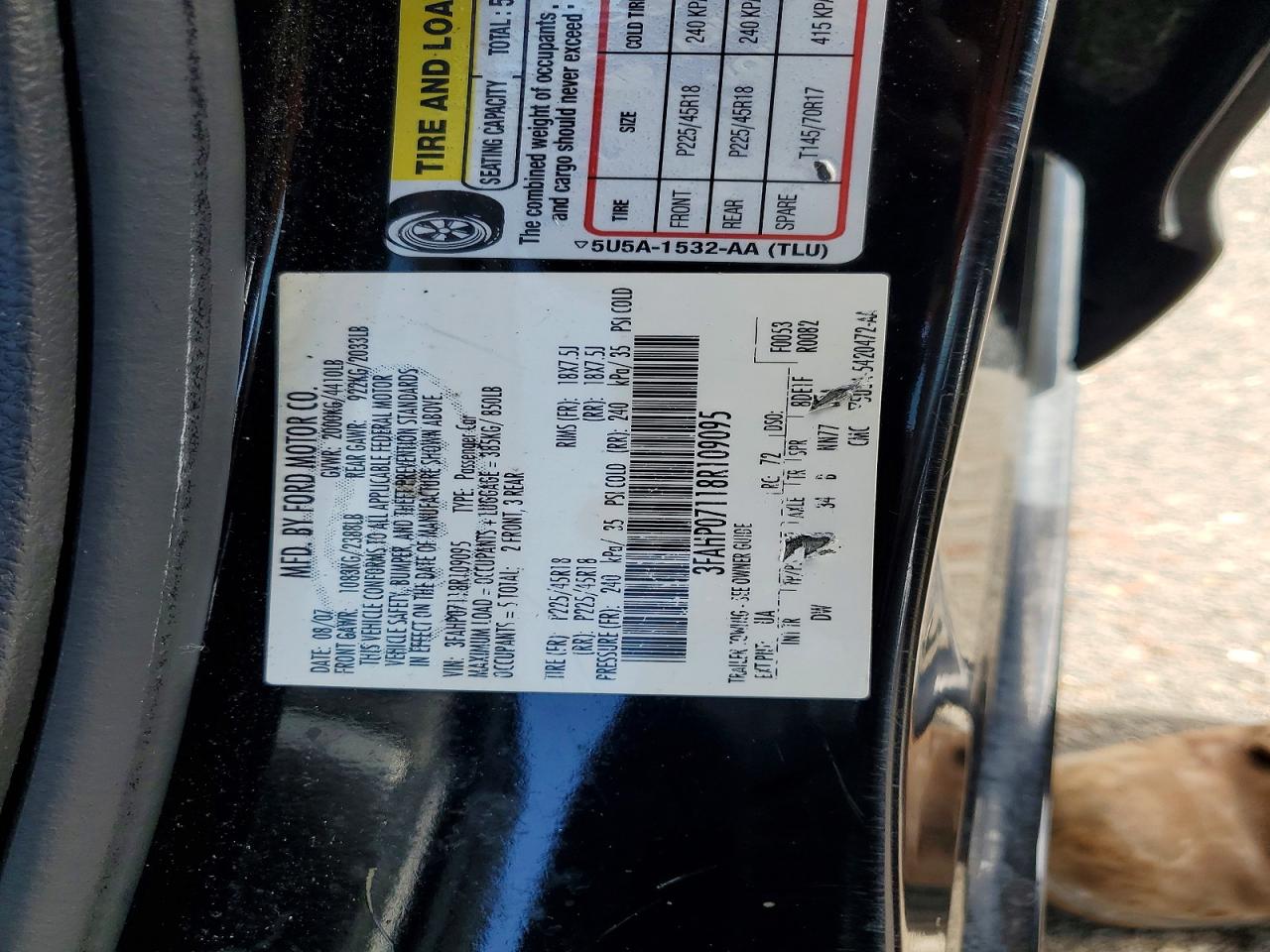 2008 FORD FUSION SE photo 12