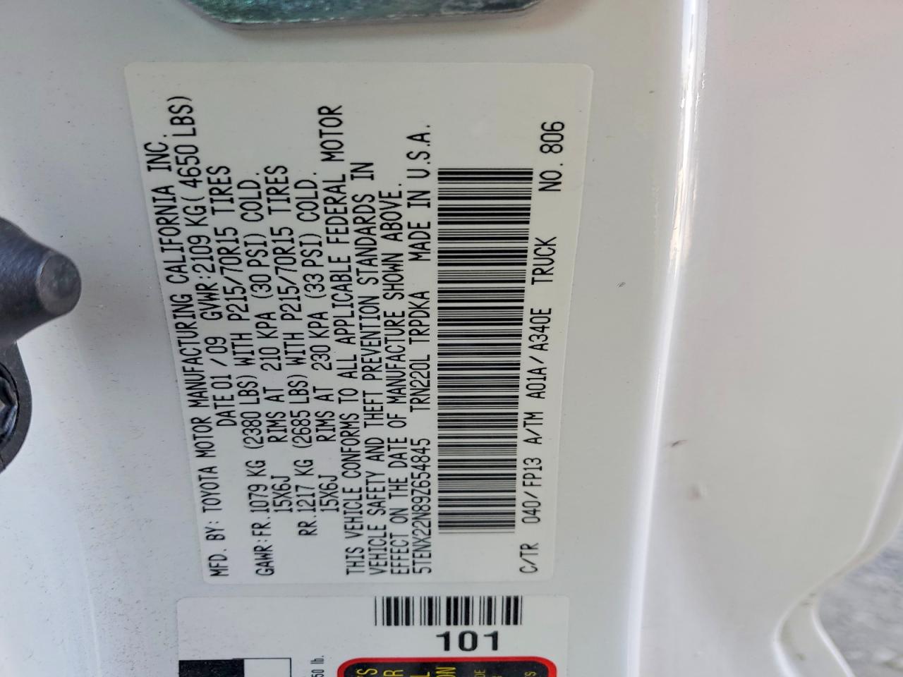 2009 TOYOTA TACOMA BASE photo 12